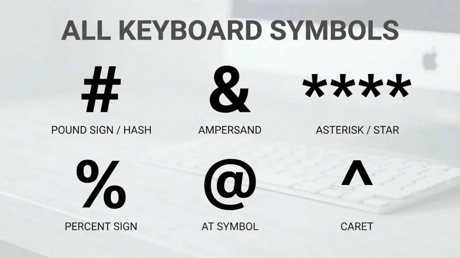 All Keyboard Symbols: Complete List, Names, Meanings and Shortcuts